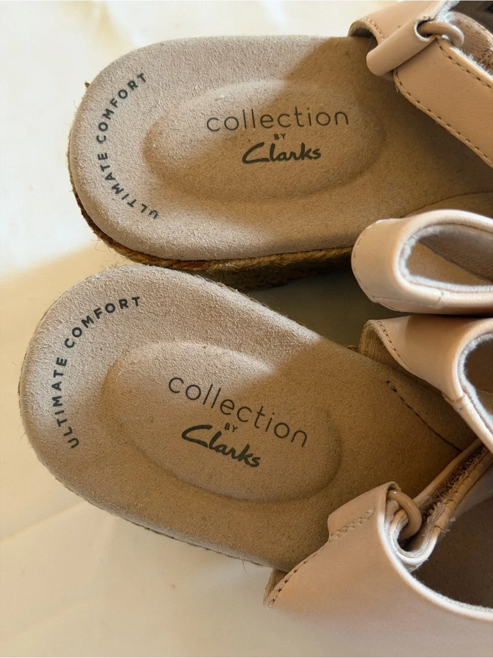 Clarks Women's Nude Slingback Wedge Sandals